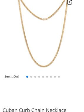 Gold Cuban Curb Chain Necklace - Men Accessories Jewelry